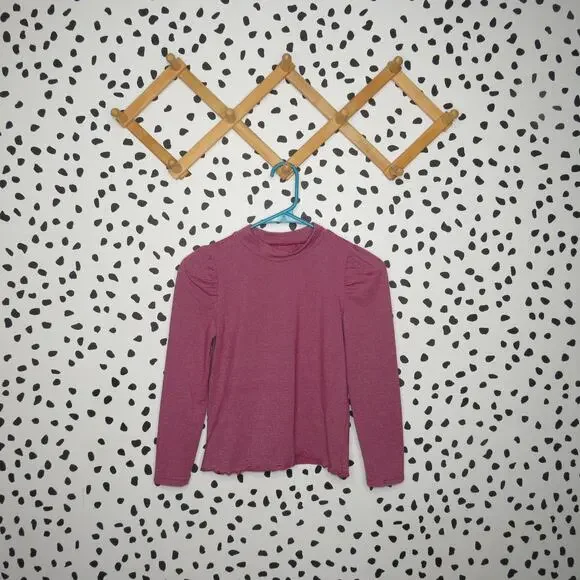 Oshkosh Metallic Striped Girls Mock Neck Long Sleeve Shirt - Picture 1 of 7